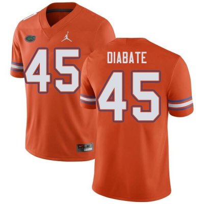 Men's Florida Gators #45 Mohamoud Diabate NCAA Jordan Brand Orange Authentic Stitched College Football Jersey MWX6262FL